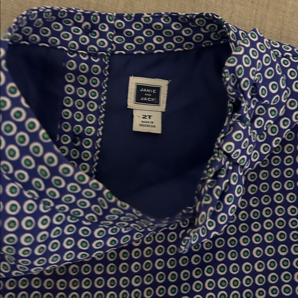 Janie and Jack Blue, Red, and Multicolor Kids Dress Set - Picture 3 of 7